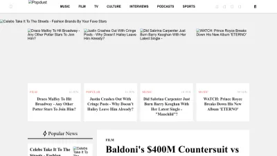 Screenshot preview of popdust.com