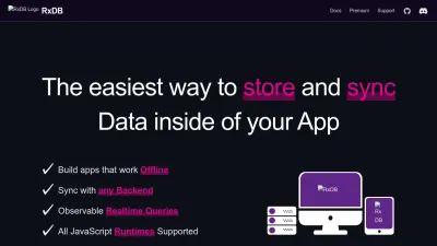 Screenshot preview of rxdb.info