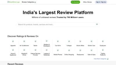 Screenshot preview of mouthshut.com