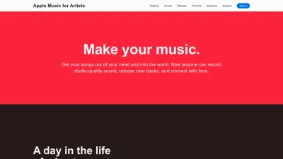 Screenshot preview of artists.apple.com