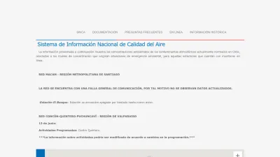 Screenshot preview of sinca.mma.gob.cl