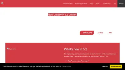 Screenshot preview of cakephp.org