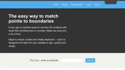Screenshot preview of mapit.mysociety.org