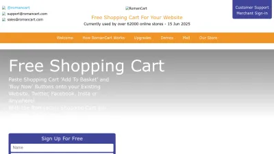 Screenshot preview of romancart.com