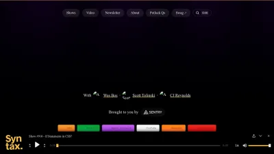 Screenshot preview of syntax.fm
