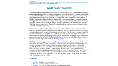 Screenshot preview of waterken.sourceforge.net