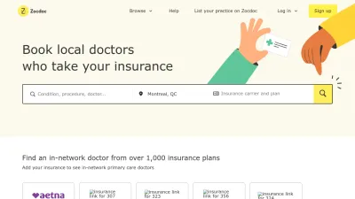 Screenshot preview of zocdoc.com