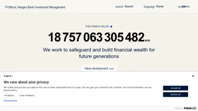 Screenshot preview of nbim.no