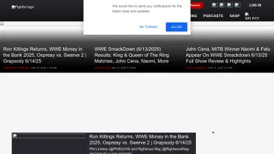Screenshot preview of fightful.com