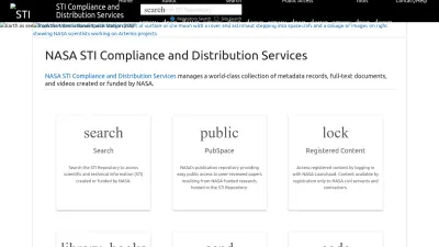 Screenshot preview of sti.nasa.gov