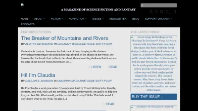 Screenshot preview of uncannymagazine.com