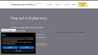 Screenshot preview of treeclicks.com