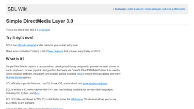Screenshot preview of wiki.libsdl.org
