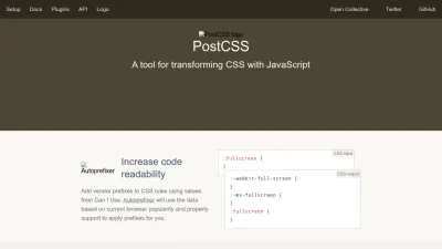 Screenshot preview of postcss.org