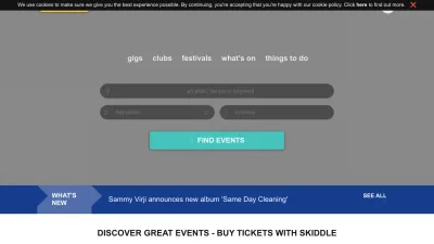 Screenshot preview of skiddle.com