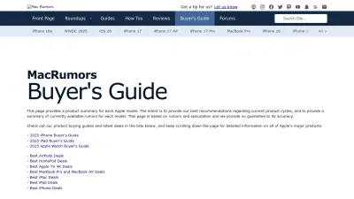 Screenshot preview of buyersguide.macrumors.com
