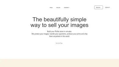 Screenshot preview of picfair.com