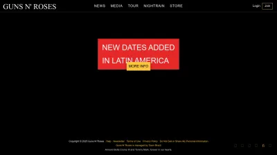 Screenshot preview of gunsnroses.com