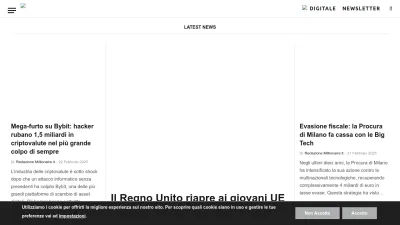 Screenshot preview of millionaire.it