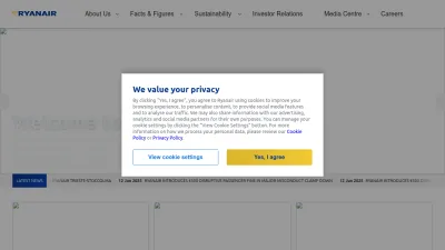 Screenshot preview of corporate.ryanair.com