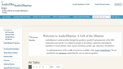 Screenshot preview of audiodharma.org