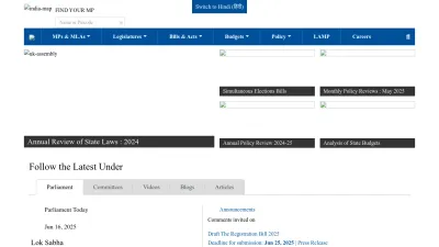 Screenshot preview of prsindia.org