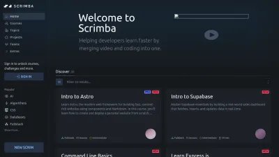 Screenshot preview of scrimba.com