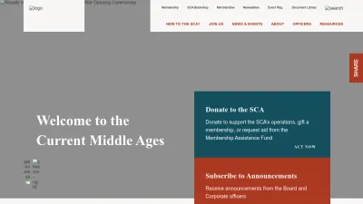 Screenshot preview of sca.org