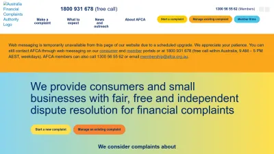 Screenshot preview of afca.org.au
