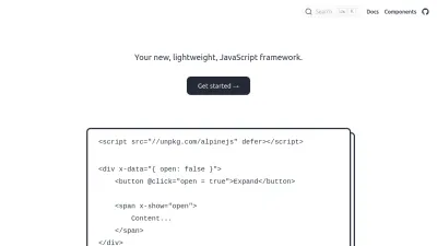 Screenshot preview of alpinejs.dev