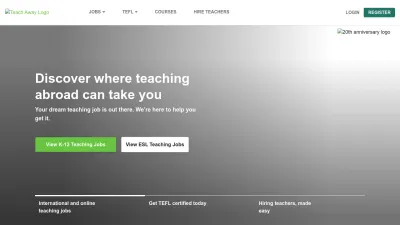 Screenshot preview of teachaway.com