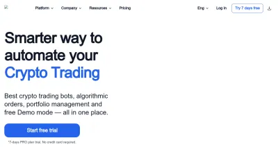 Screenshot preview of bitsgap.com