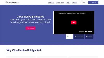 Screenshot preview of buildpacks.io