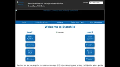 Screenshot preview of starchild.gsfc.nasa.gov