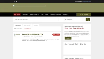 Screenshot preview of willysforsale.com