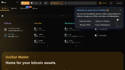 Screenshot preview of unisat.io