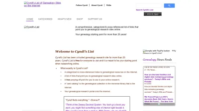 Screenshot preview of cyndislist.com