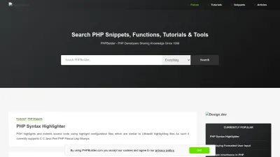 Screenshot preview of phpbuilder.com