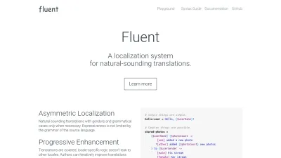 Screenshot preview of projectfluent.org