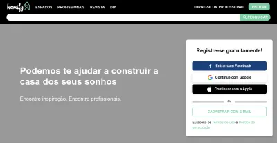 Screenshot preview of homify.com.br