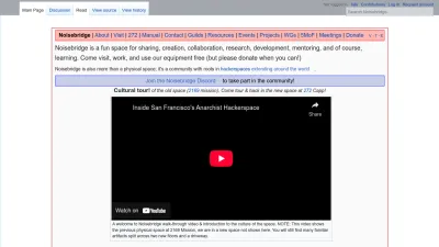 Screenshot preview of noisebridge.net