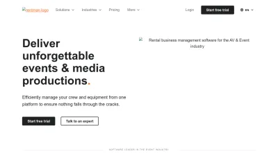 Screenshot preview of rentman.io