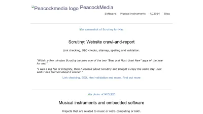 Screenshot preview of peacockmedia.software