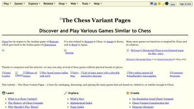 Screenshot preview of chessvariants.com