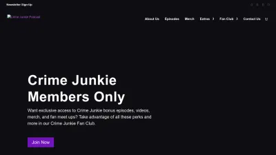 Screenshot preview of crimejunkiepodcast.com