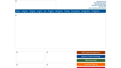 Screenshot preview of threeharborsscouting.org