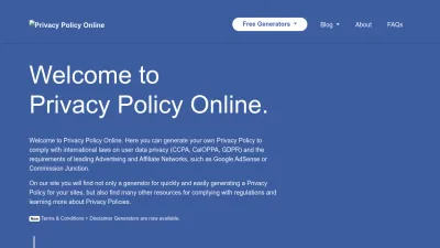 Screenshot preview of privacypolicyonline.com
