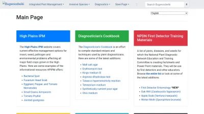 Screenshot preview of wiki.bugwood.org