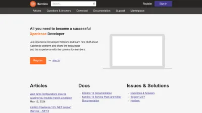 Screenshot preview of devnet.kentico.com