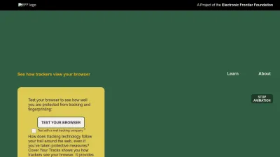 Screenshot preview of coveryourtracks.eff.org